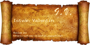 István Valentin névjegykártya